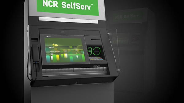 ATM company in NJ may choose NCR SelfServ machines like one pictured on dark grey background